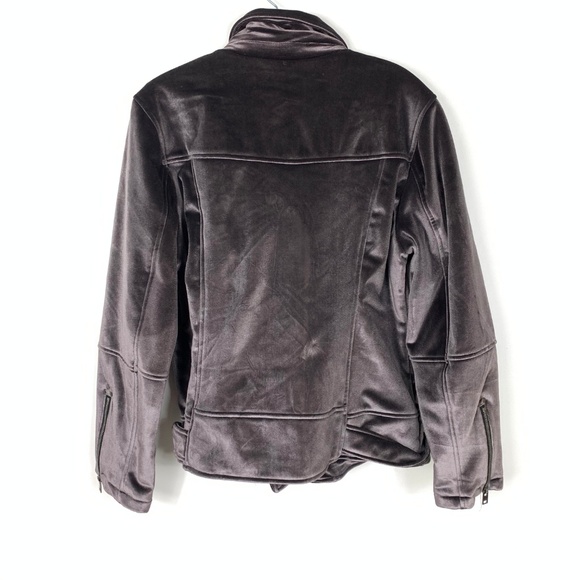 NEW Lucky brand Purple Velvet Zipper Moto Jacket L - Picture 4 of 8